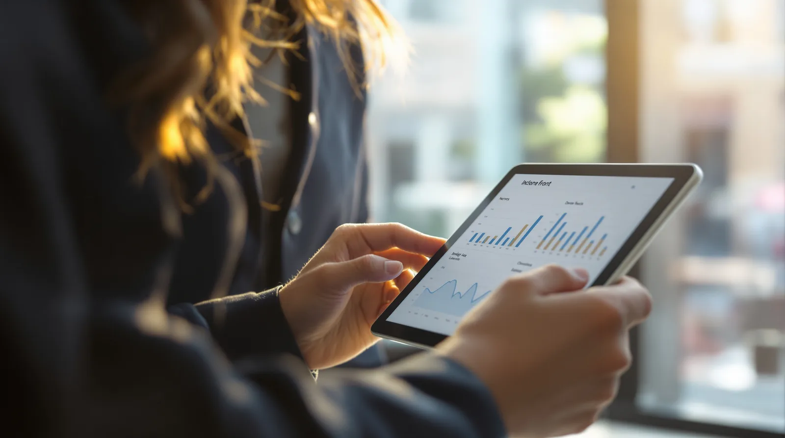 E-commerce storefront analytics on a tablet
