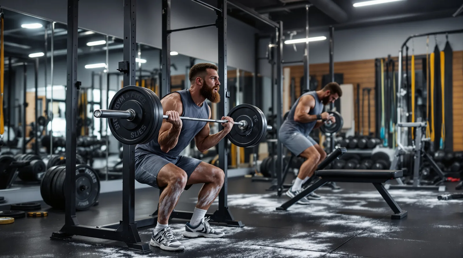 Members training on equipment in a modern gym